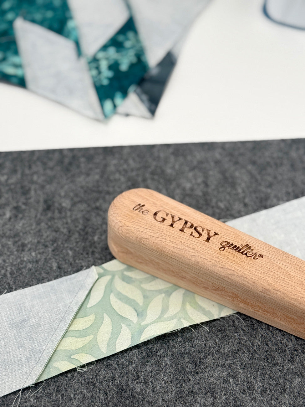 The Gypsy Quilter seam presser with fabric
