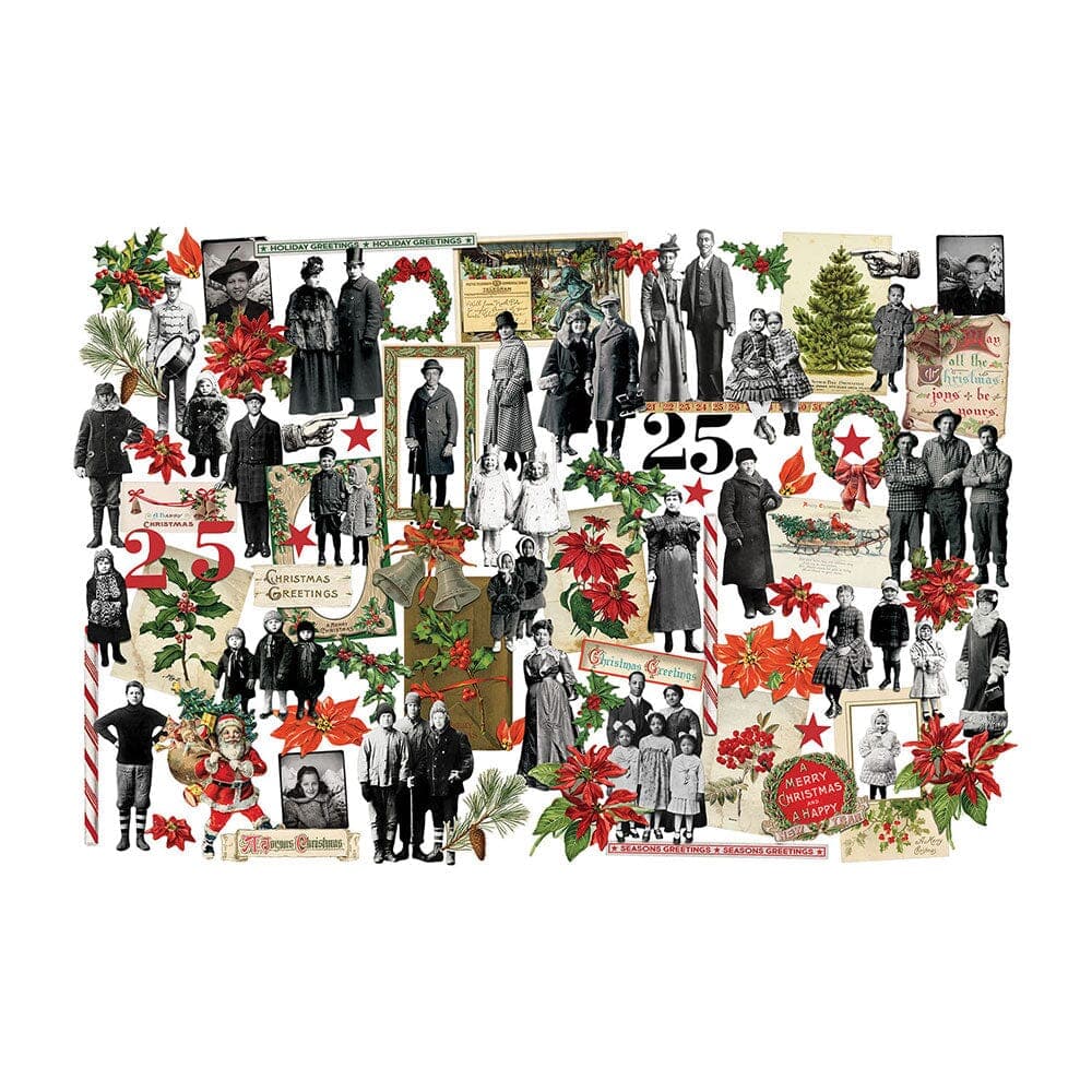 Christmas Layers and Paper Dolls by Tim Holtz, Idea-ology, 87 pcs. Tim Holtz Vintage Christmas Paper Dolls & Layers | Mixed Media Collage Pack | 87 pcs.