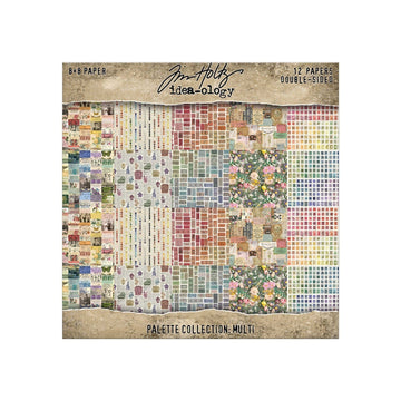 Tim Holtz Idea-ology Palette Collection Double Sided Paper - Multi 8x8 Tim Holtz Idea-ology Palette Collection Double Sided Paper - Multi 8x8