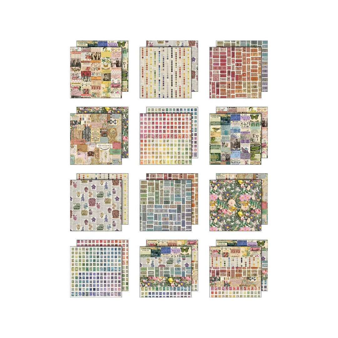 Tim Holtz Idea-ology Palette Collection Double Sided Paper - Multi 8x8 Tim Holtz Idea-ology Palette Collection Double Sided Paper - Multi 8x8