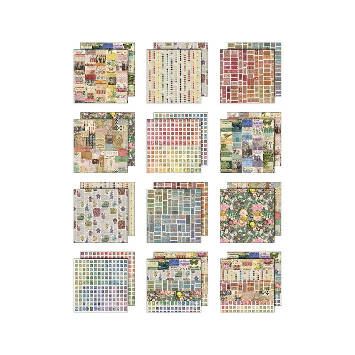 Tim Holtz Idea-ology Palette Collection Double Sided Paper - Multi 8x8 Tim Holtz Idea-ology Palette Collection Double Sided Paper - Multi 8x8
