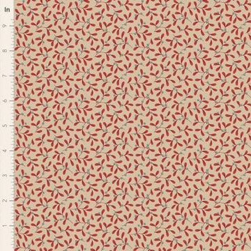 Red leaves on beige background