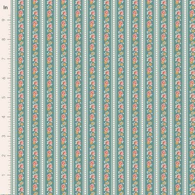 Village Life by Tilda - Agnes, Teal Fabric Village Life by Tilda - Agnes, Teal Fabric