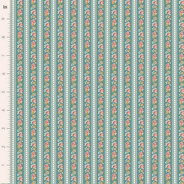 Village Life by Tilda - Agnes, Teal Fabric Village Life by Tilda - Agnes, Teal Fabric