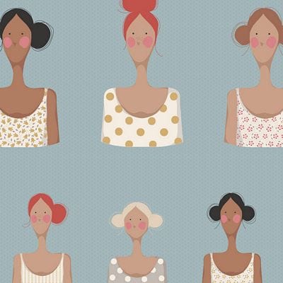 Illustration of six women in various tops, TIL130104-V11_1