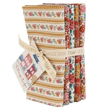 Village Life by Tilda - Fat Quarter Bundle, Rust/Ochre Fabric Village Life by Tilda - Fat Quarter Bundle, Rust/Ochre Fabric