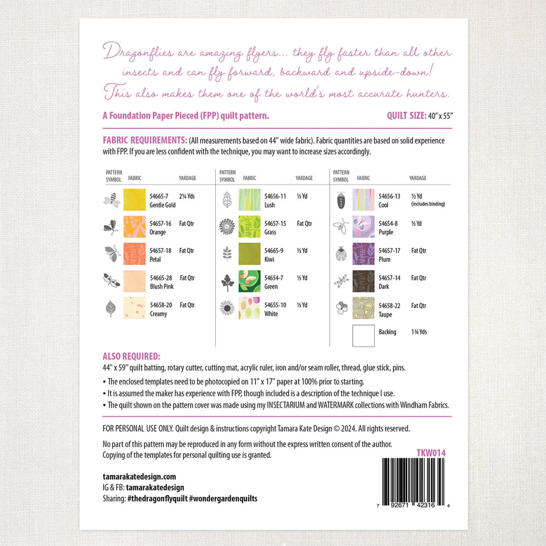 The Dragonfly Quilt Pattern