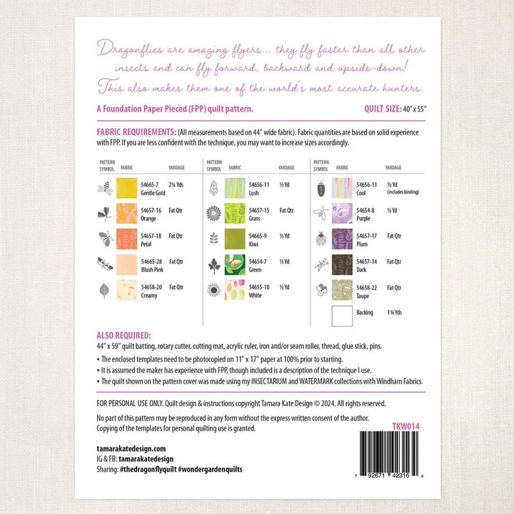 The Dragonfly Quilt Pattern