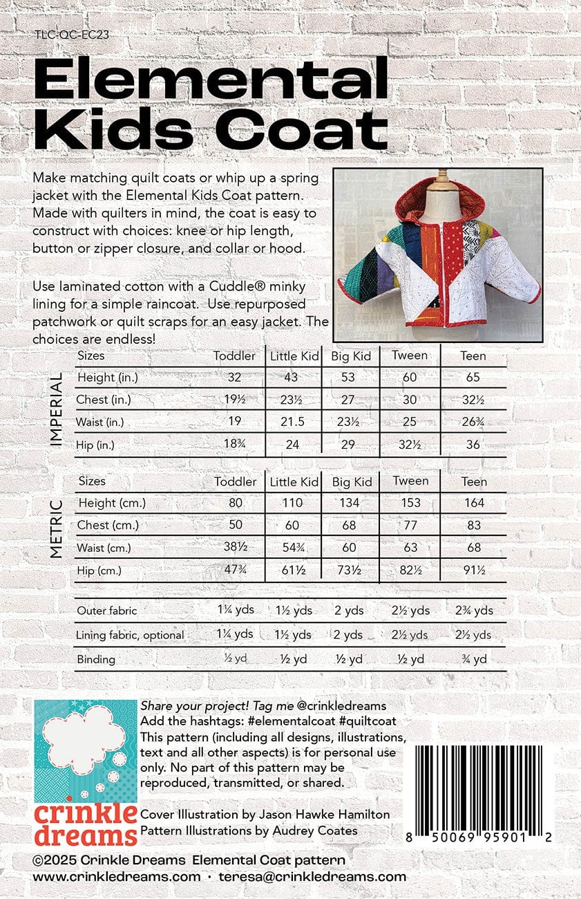 Elemental Kids Coat pattern - TLC-QC-KC25_1