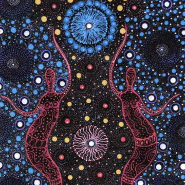 Two Sisters Collecting Blue Two Sisters Collecting Blue | Australian Aboriginal Cotton Fabric