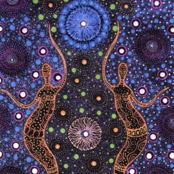 Two Sisters Collecting Purple Two Sisters Collecting Purple | Australian Aboriginal Cotton Fabric