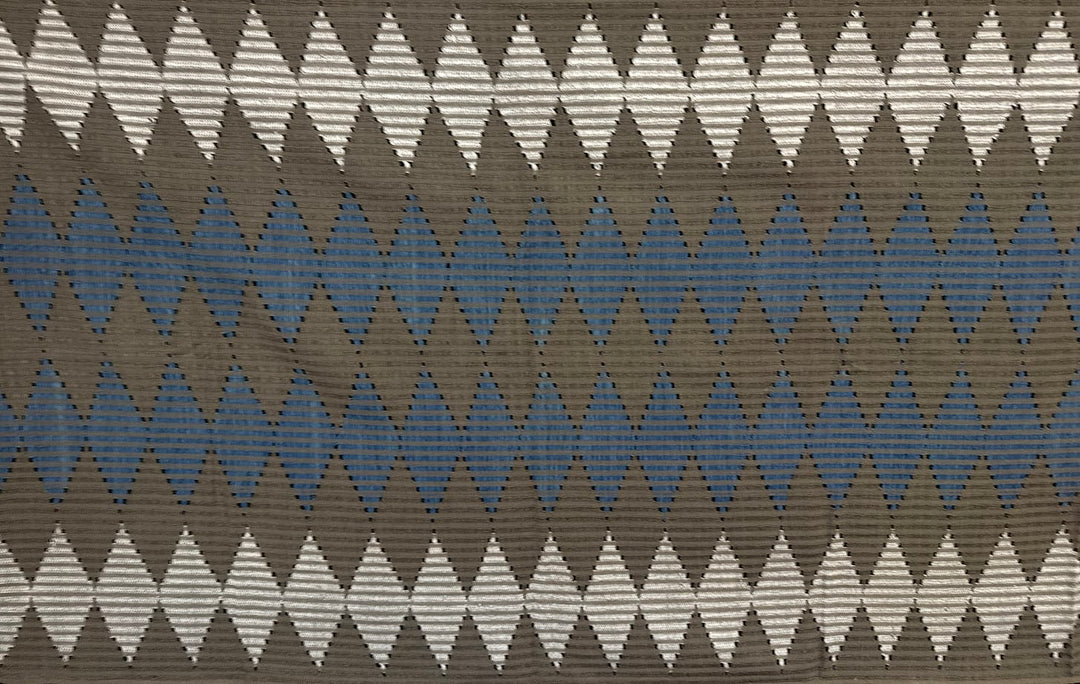Tenun Gringsing Double Ikat Wall Hanging, Blue & White Diamond Motif – Tenganan Bali Tenun Gringsing Double Ikat, Blue & White Diamond – Artistic Artifacts