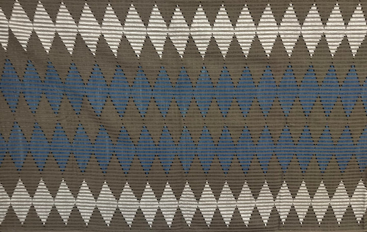 Tenun Gringsing Double Ikat Wall Hanging, Blue & White Diamond Motif – Tenganan Bali Tenun Gringsing Double Ikat, Blue & White Diamond – Artistic Artifacts