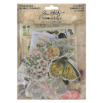 Field Notes Ephemera Pack by Tim Holtz, Idea-ology, 134 pcs. Tim Holtz Vintage Field Notes Ephemera Pack | Mixed Media Collage Pack | 134 pcs.
