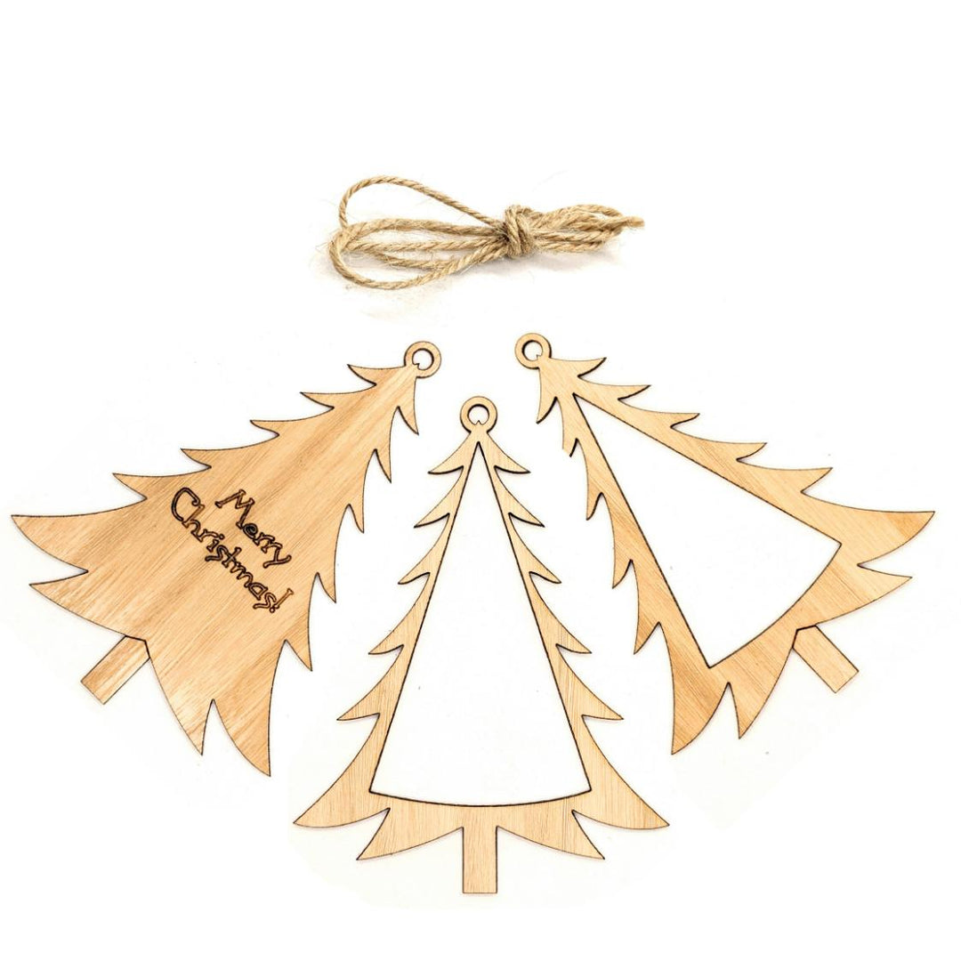 Wooden eucalypt tree Christmas ornaments