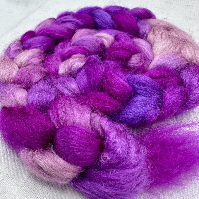 Fuchsia Bouquet Tussah Silk Limited Edition Roving/Sliver Fuchsia Bouquet Tussah Silk Limited Edition Roving/Sliver