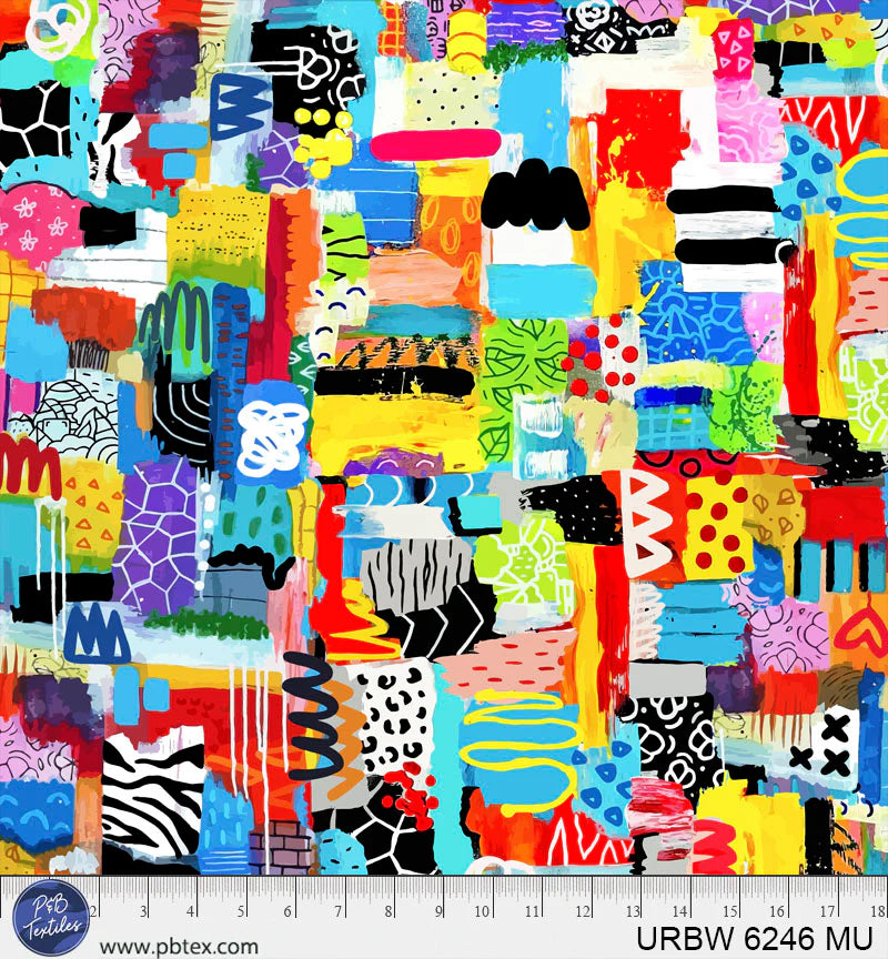 Urban Ink - Pattern in Pattern Graffiti WIDEBACK - 108"