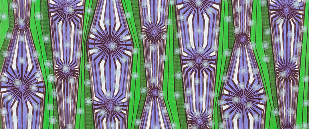 Uniwax Prints from Ivory Coast, Starbursts, Peridot