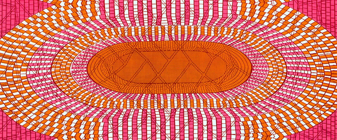 Uniwax Prints from Ivory Coast, Oval, Watermelon