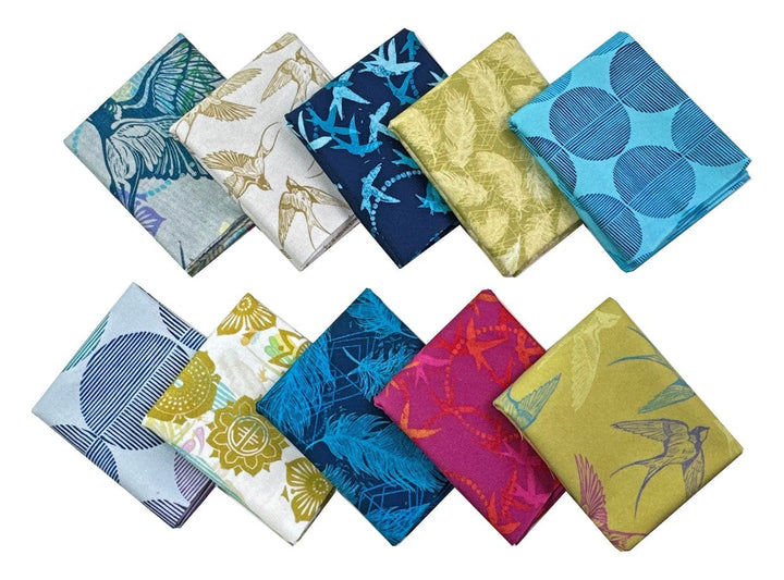 Valori Wells half-yard fabric spread with assorted patterns