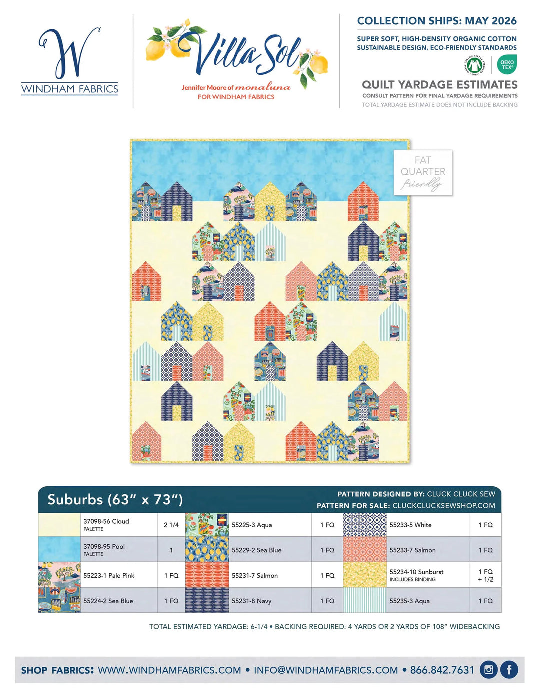 Suburbs Quilt Kit with Villa Sol fabrics from Jennifer Moore of Monaluna