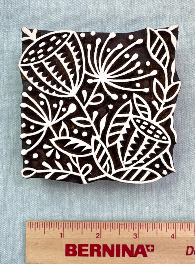 WB601 Stylized Flowers Wood Block