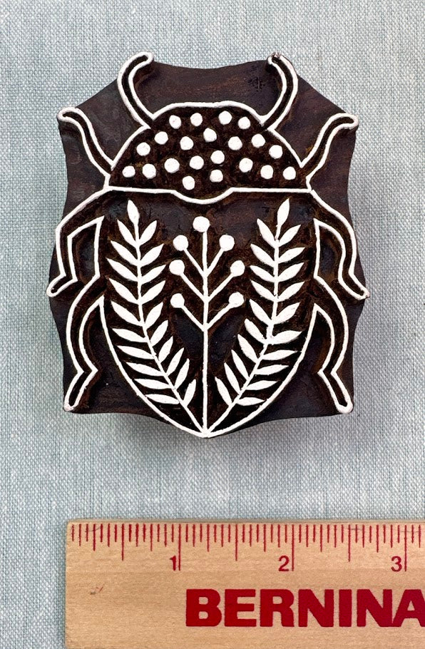 WB608 Floral Beetle Wood Block