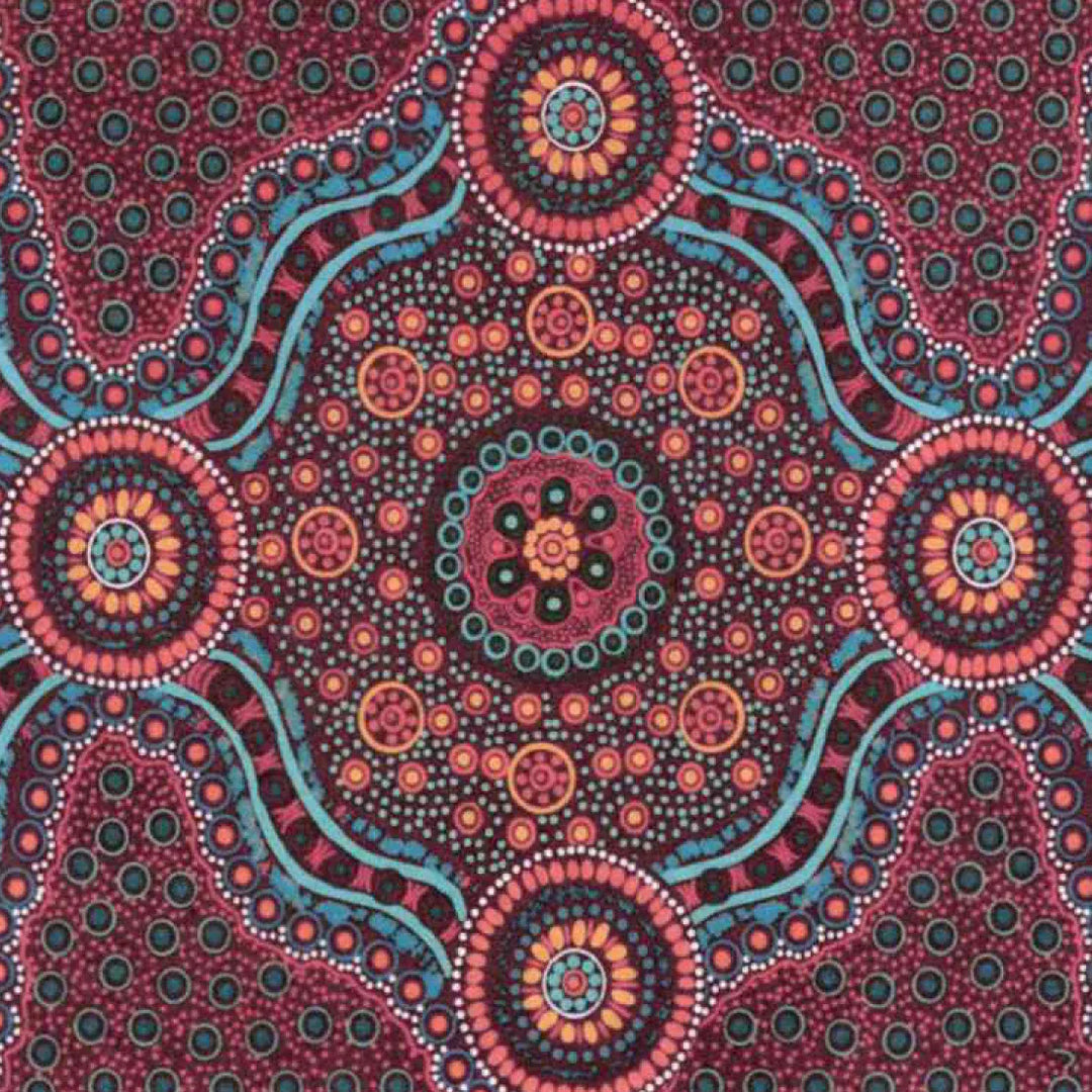Wild Bush Flowers Chile Peppers by Layla Campbell Wild Bush Flowers Chile Peppers by Layla Campbell - Aboriginal Fabric