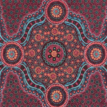 Wild Bush Flowers Chile Peppers by Layla Campbell Wild Bush Flowers Chile Peppers by Layla Campbell - Aboriginal Fabric