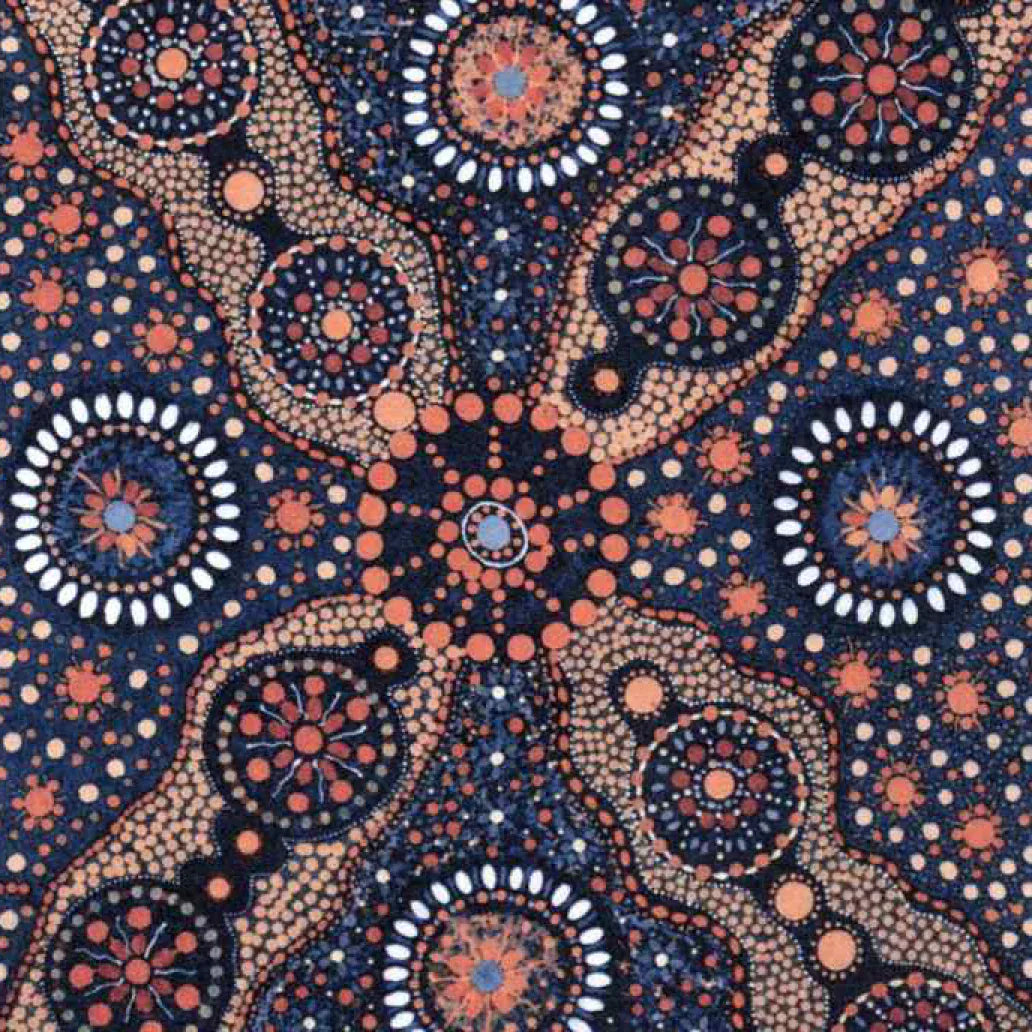 Wild Desert Flowers Cheddar by Vanessa Inkamala Wild Desert Flowers Cheddar by Vanessa Inkamala - Aboriginal Fabric