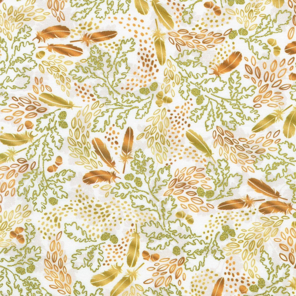 Autumnstone - Feathers and Foliage, White Autumnstone - Feathers and Foliage, White