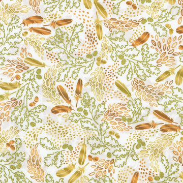 Autumnstone - Feathers and Foliage, White Autumnstone - Feathers and Foliage, White