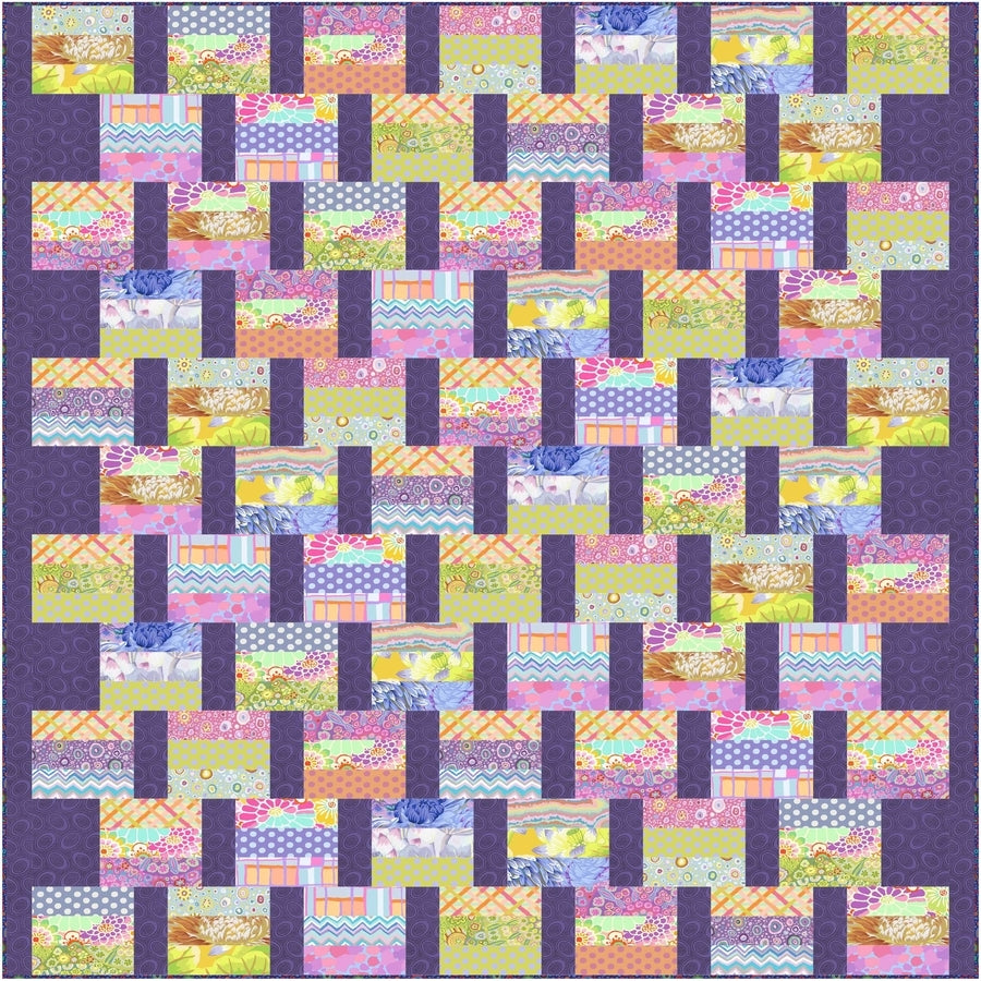 Wharf Street Sorbet quilt with colorful woven design