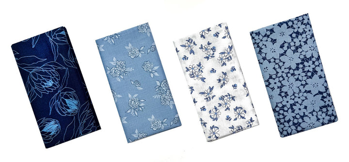 Color Me Whispered Fat Quarter Bundle- Blues (4 pcs)