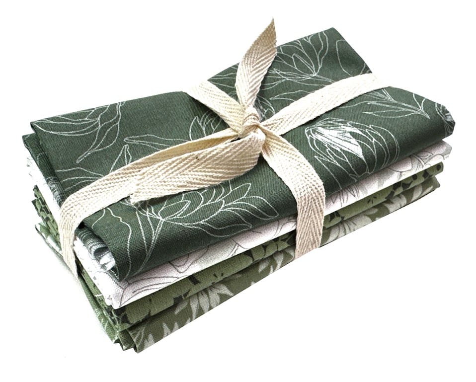 Color Me Whispered Fat Quarter Bundle- Green (4 pcs)