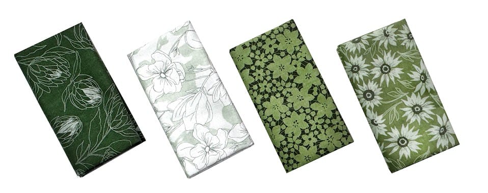 Color Me Whispered Fat Quarter Bundle- Green (4 pcs)