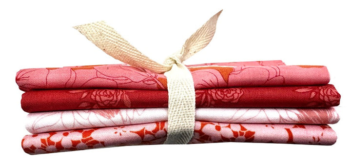 Color Me Whispered Fat Quarter Bundle- Coral Red (4 pcs)