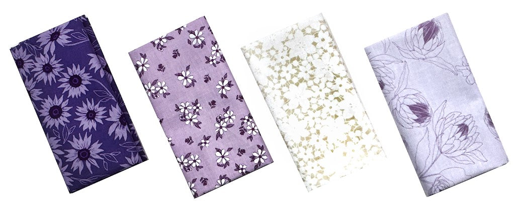 Color Me Whispered Fat Quarter Bundle- Purples (4 pcs)