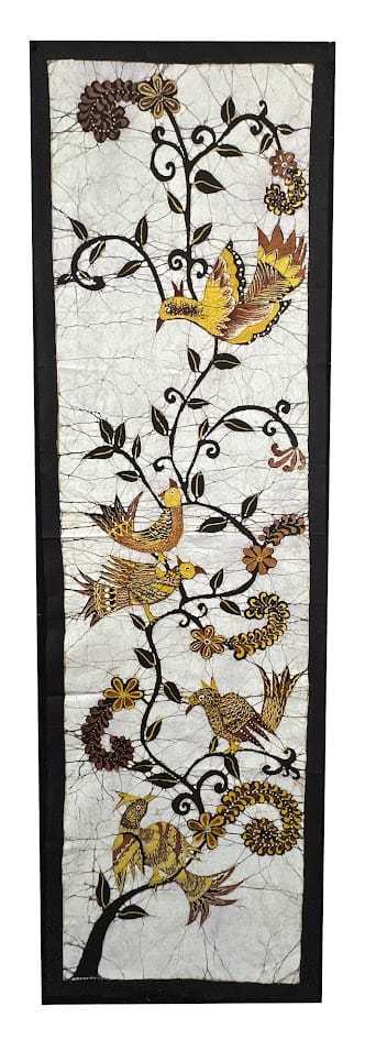 MEASUREMENT NEEDED Batik Panel from Sri Lanka - Birds on White MEASUREMENT NEEDED Batik Panel from Sri Lanka - Birds on White