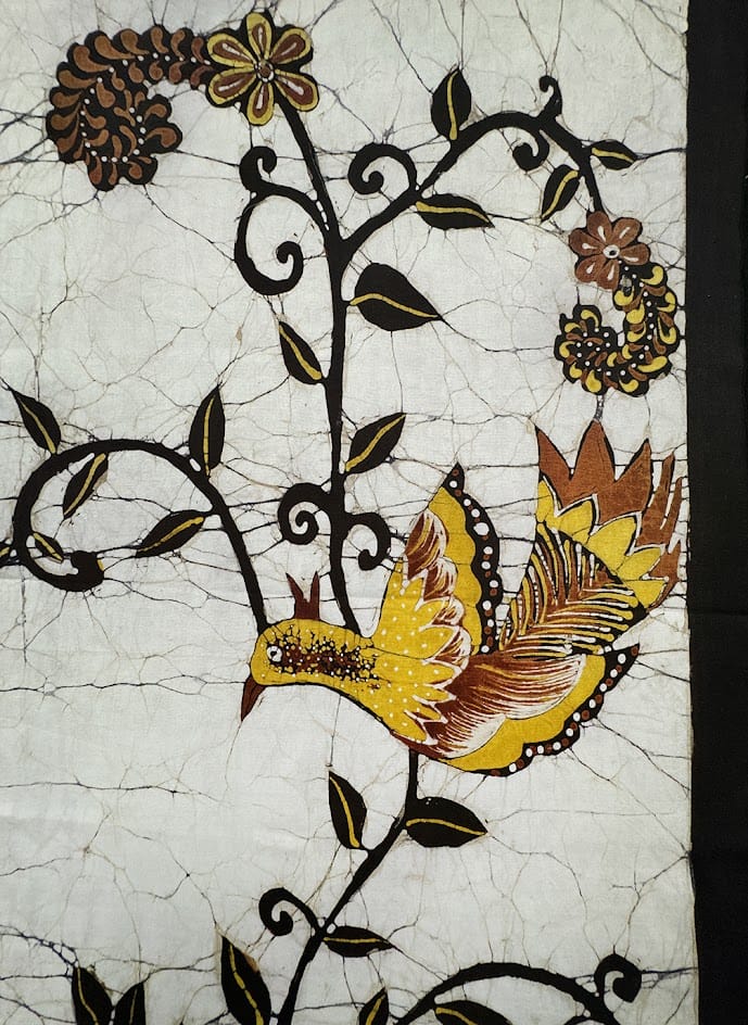 MEASUREMENT NEEDED Batik Panel from Sri Lanka - Birds on White MEASUREMENT NEEDED Batik Panel from Sri Lanka - Birds on White