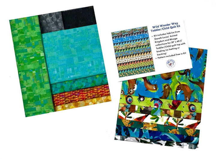 Wild Wonder Way Toddler/Child Quilt Kit with Animal Kingdom & Mirage fabrics