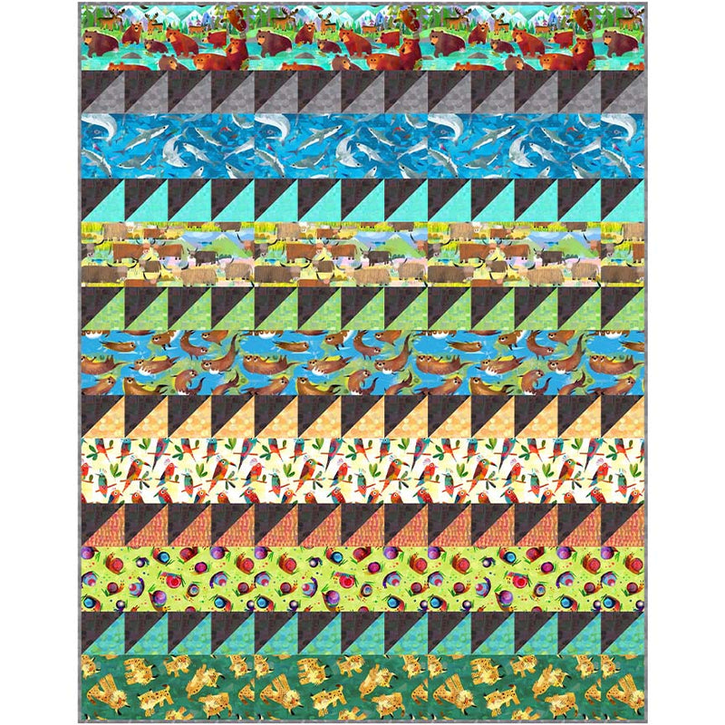 Wild Wonder Way Toddler/Child Quilt Kit with Animal Kingdom & Mirage fabrics