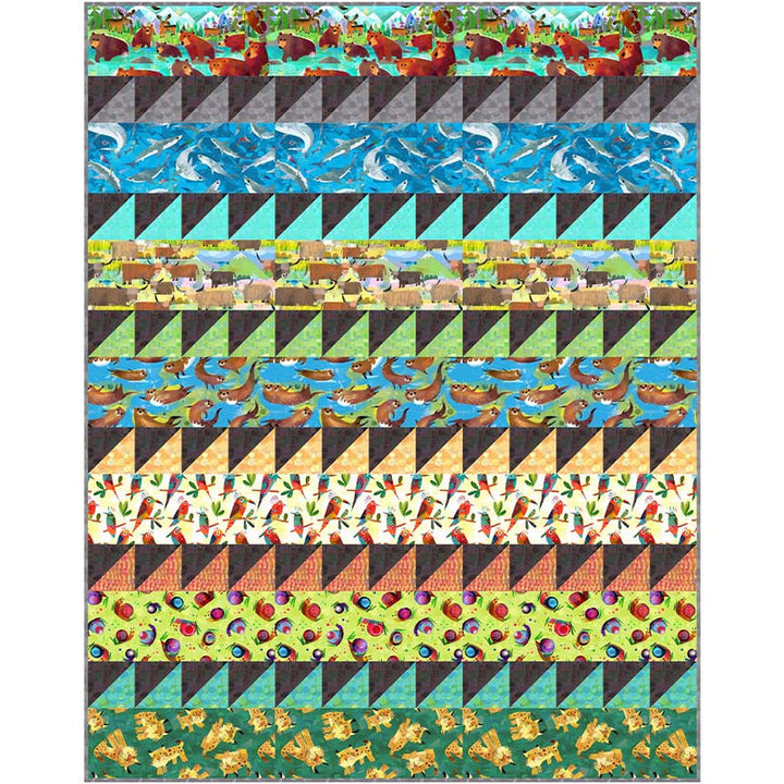 Wild Wonder Way Toddler/Child Quilt Kit with Animal Kingdom & Mirage fabrics