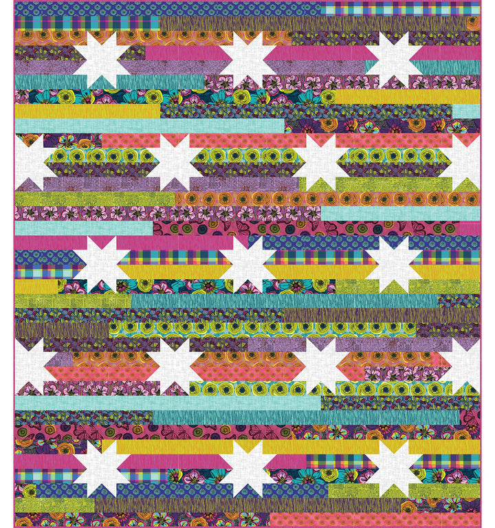 Jelly Stars Quilt Kit with Winding Road by Natalie Barnes