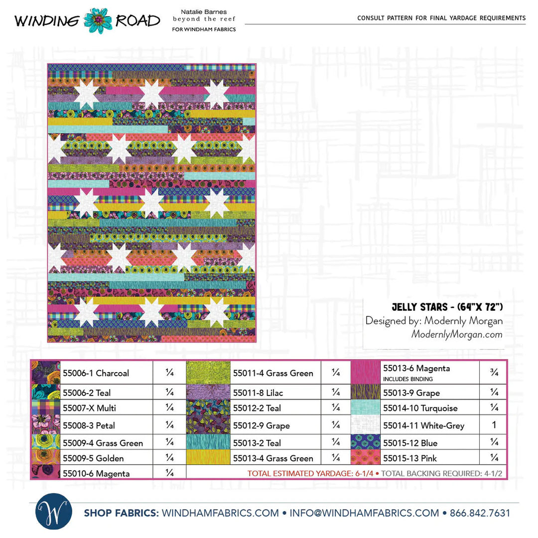 Jelly Stars Quilt Kit with Winding Road by Natalie Barnes