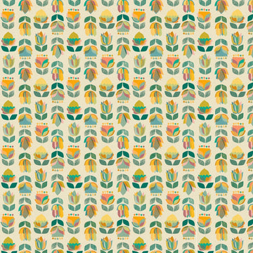 Retro floral pattern in muted colors