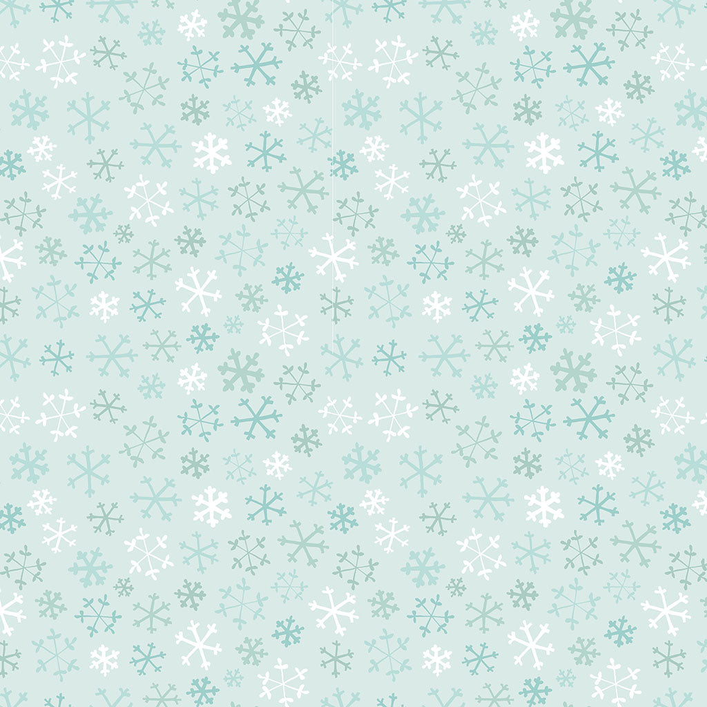 GHMILY 2026 - Snowflakes, Light Teal FLANNEL