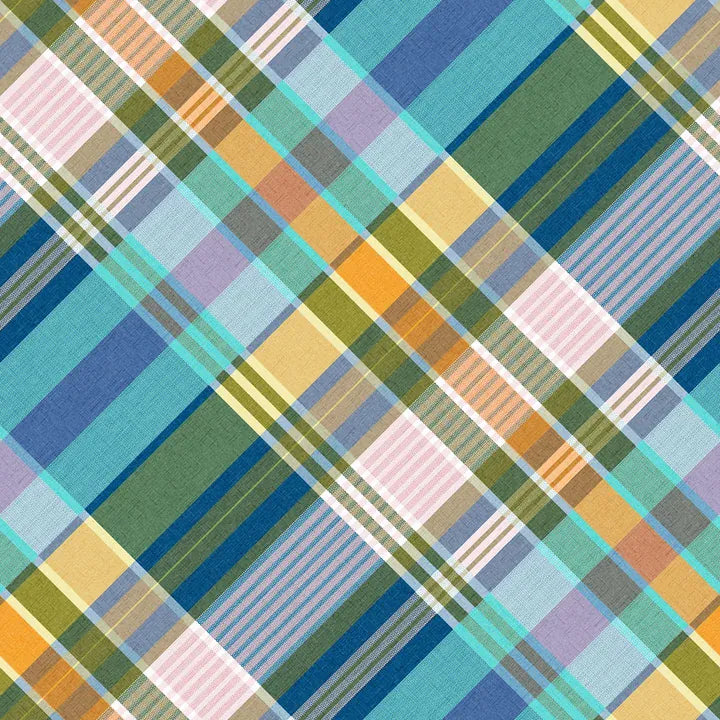 Diagonal Plaid by Clothworks - Devon, Light Sky 108" Wideback Diagonal Plaid 108in Wideback Fabric - Devon, Light Sky | Clothworks