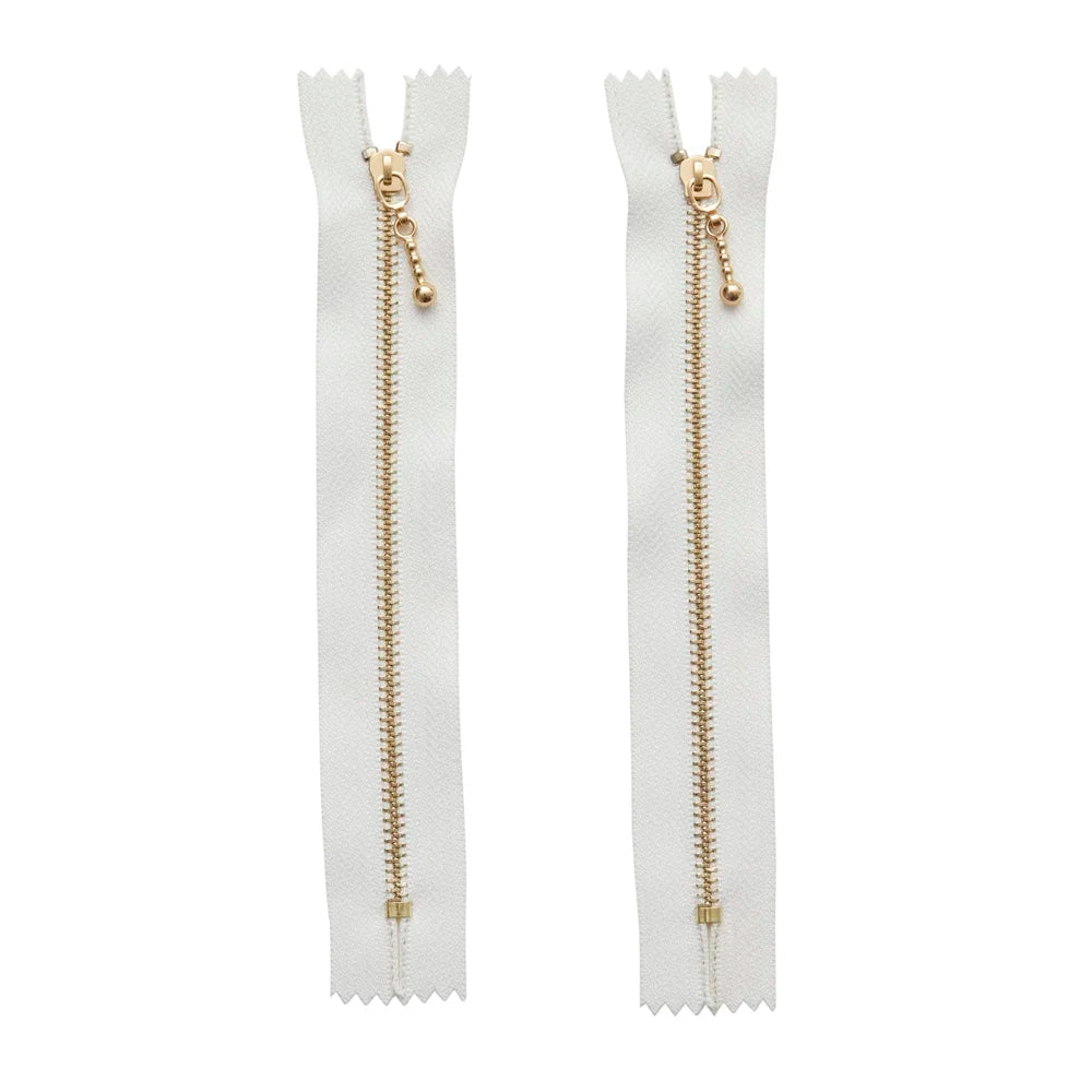 6" Macaroon Zipper, White (2pcs)