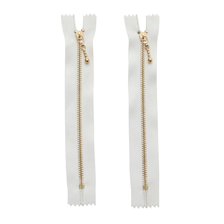 6" Macaroon Zipper, White (2pcs)
